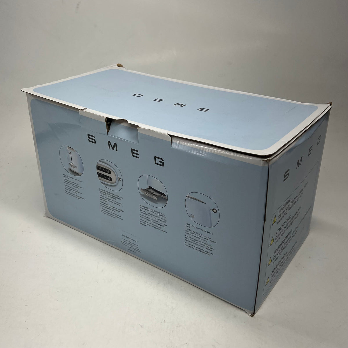 SMEG 50's Style 4 Slice Toaster Powder Coated 15.5"x8"x8.5" Chrome TFS02SSUS