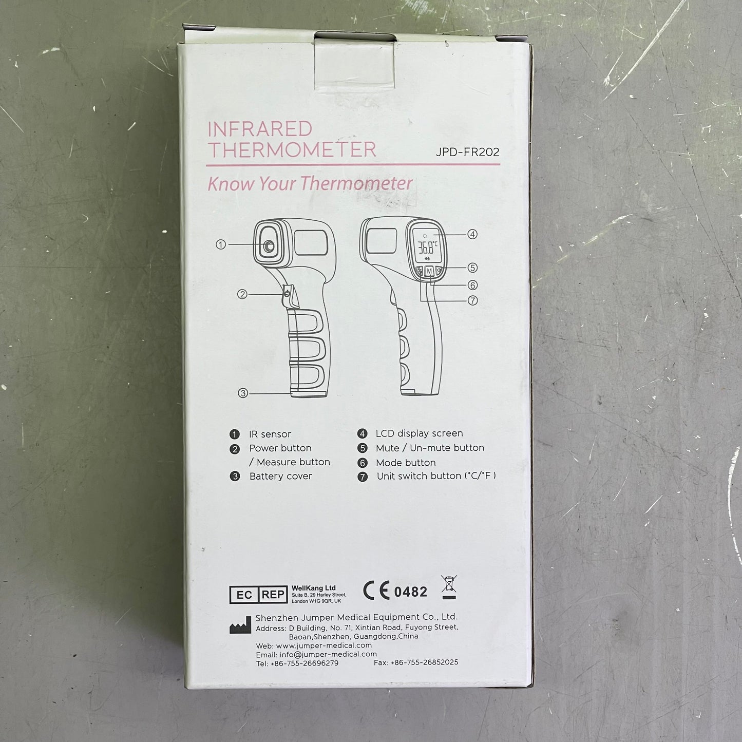 ZA@ JUMPER Non-Contact Infrared Thermometer For Humans & Objects *USA SELLER* JPD-FR202 D