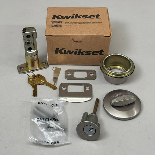 KWIKSET Deadbolt Single Cylinder Door Hardware Satin Nickel Key 96600-724