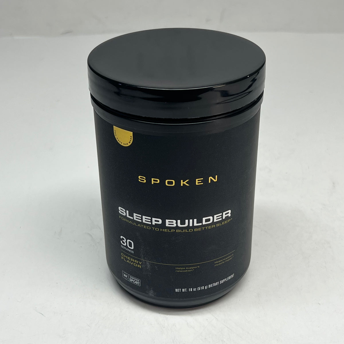SPOKEN Sleep Builder Calming Supplement Cherry Flavor 30 Servings 18oz BB 02/27