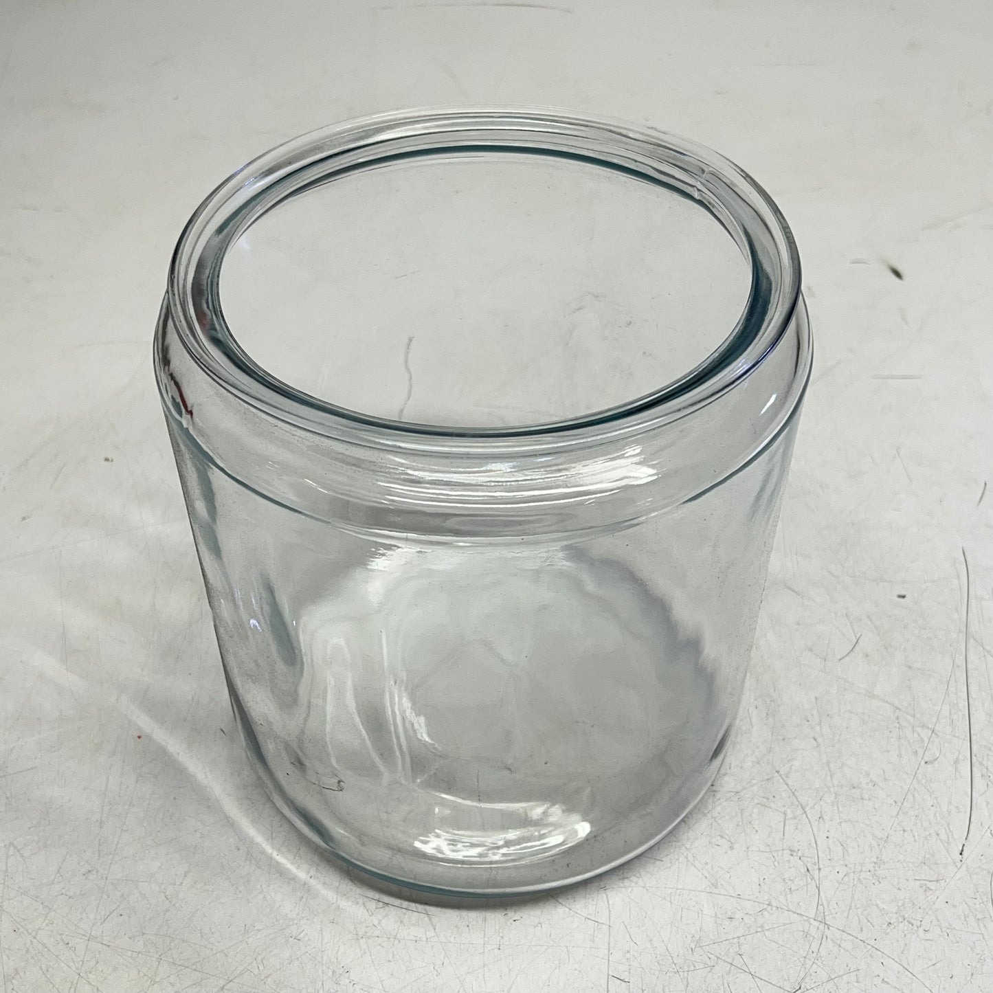 ZA@ (2 PACK) Clear Jars (missing Lids) 6.5" ID 8" Tall Clear (As-Is)