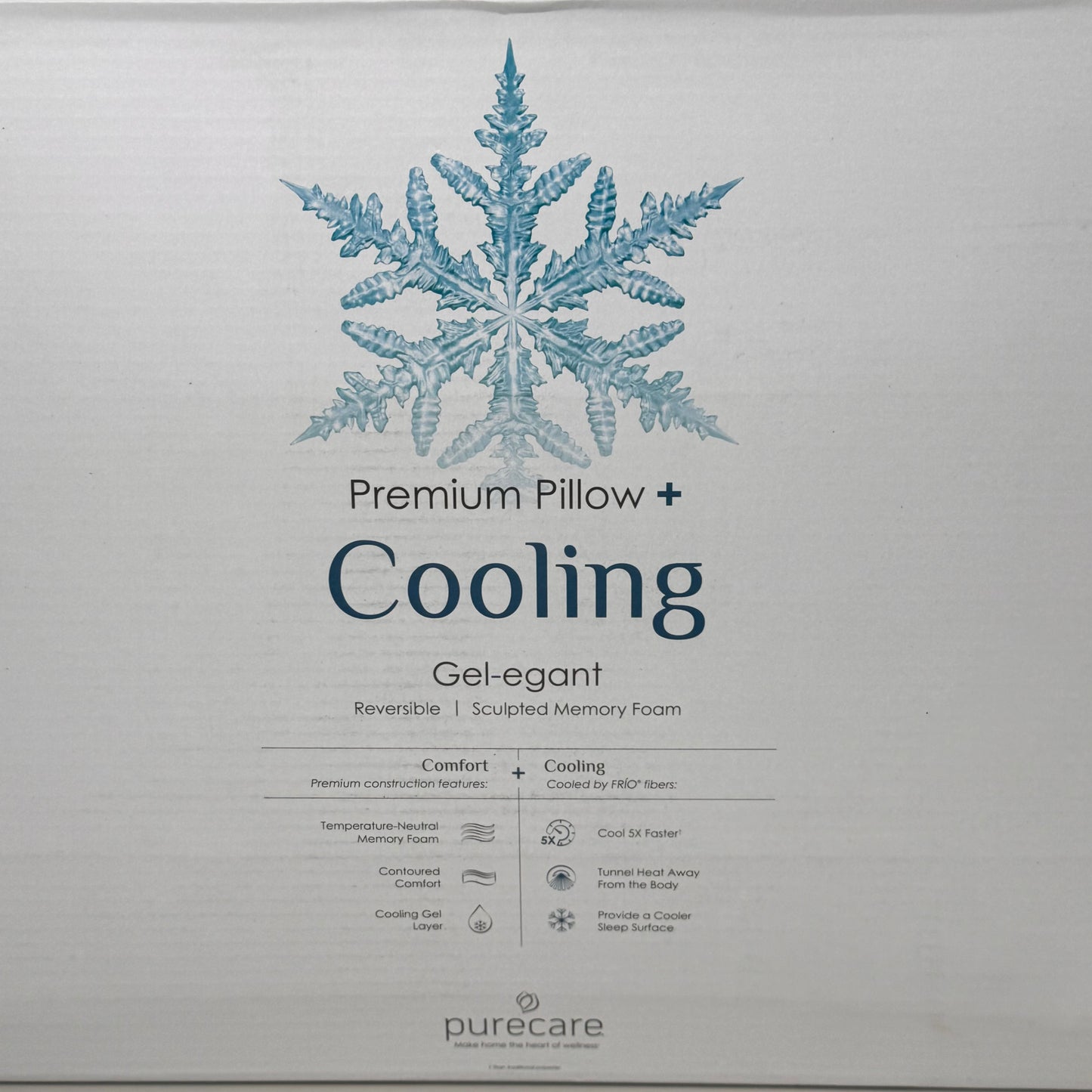 PURE CARE Cooling Gel-egant Sculpted Memory Foam Pillow Standard Size White