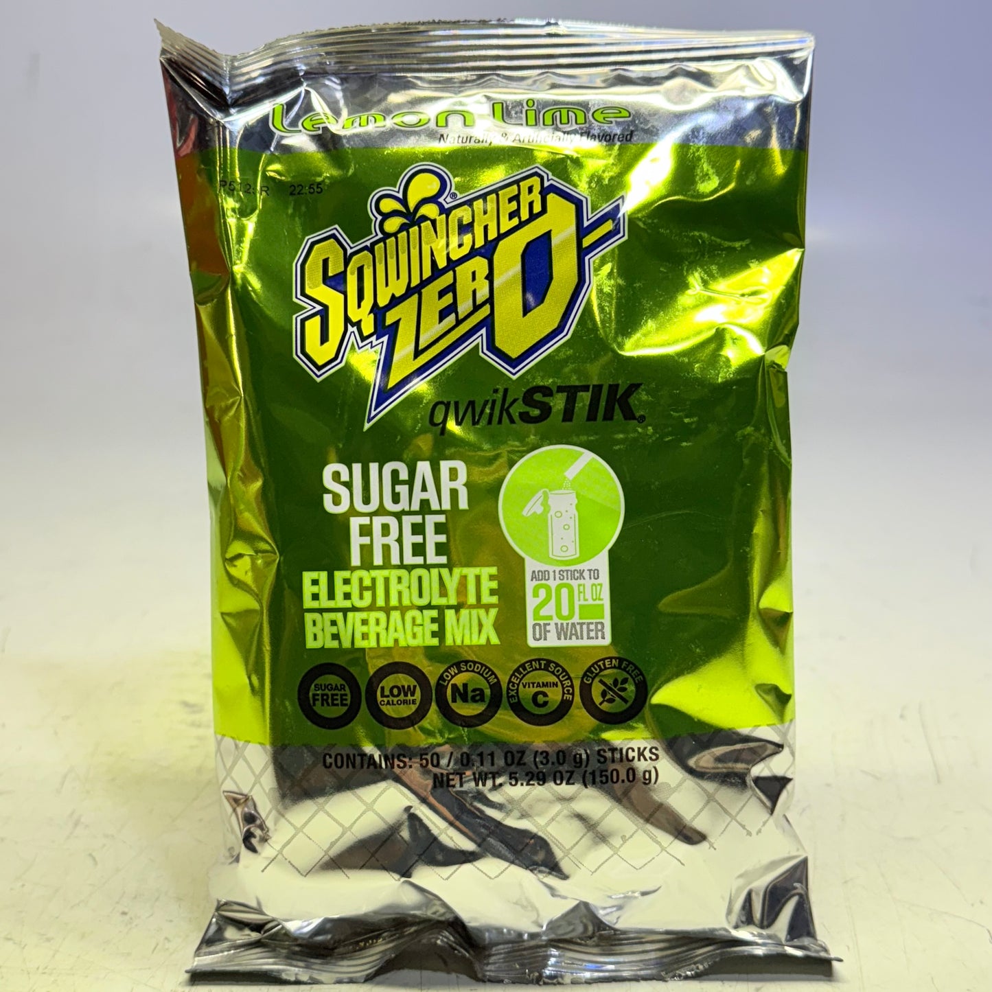 SQWINCHER Zero Qwik Stik Lemon Lime Electrolyte Hydration Mix 50 ct / 0.11 oz