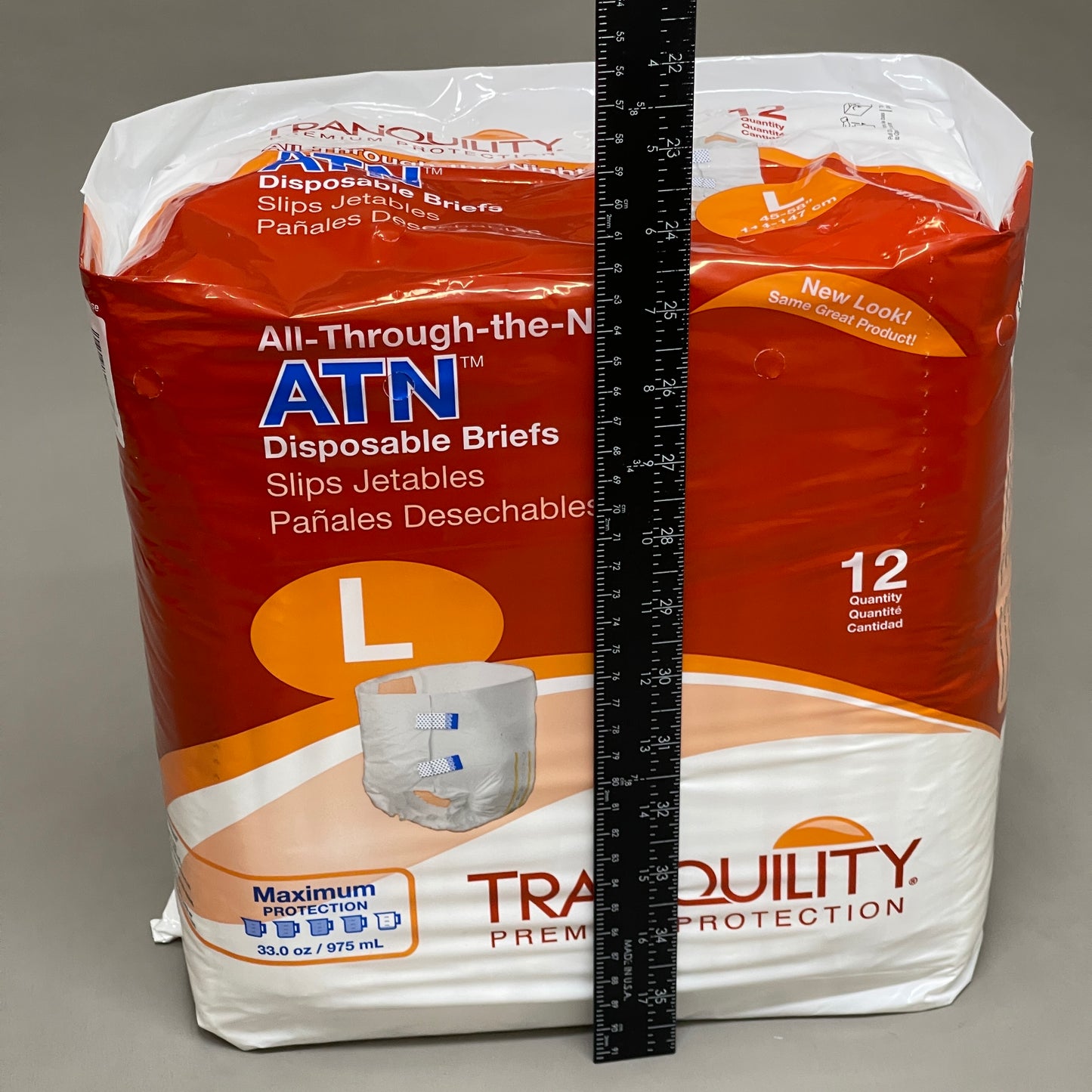 TRANQUILITY 96-PACK! All-Through-the-Night Disposable Briefs Sz L 48" - 58" 2186 (New)