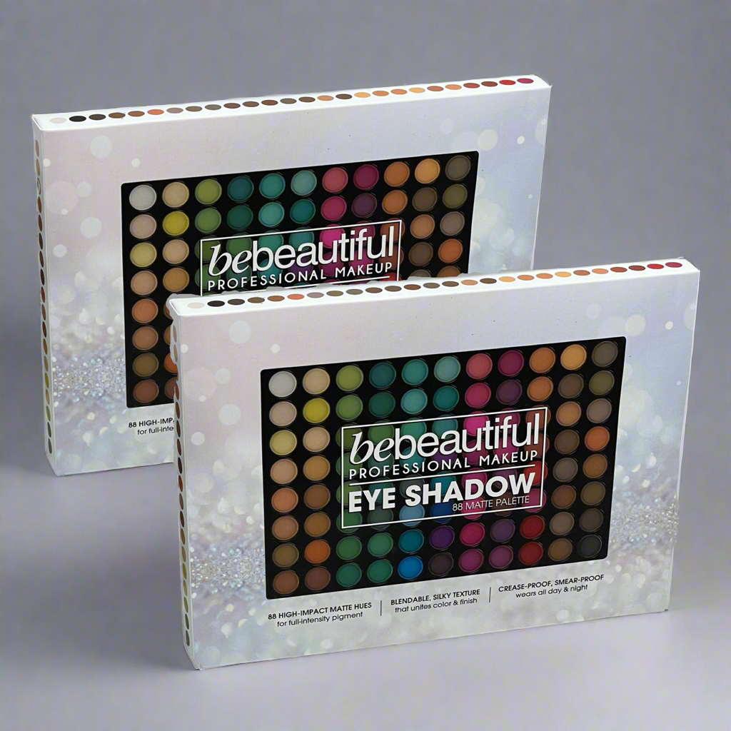 BEBEAUTIFUL (2 PACK) Professional Makeup Eye Shadow 88 Matte Palette 314501