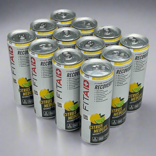 FITAID (12 PACK) RECOVERY Zero Sugar Post-Workout Citrus Medley 5 Cal 12 oz 7/25