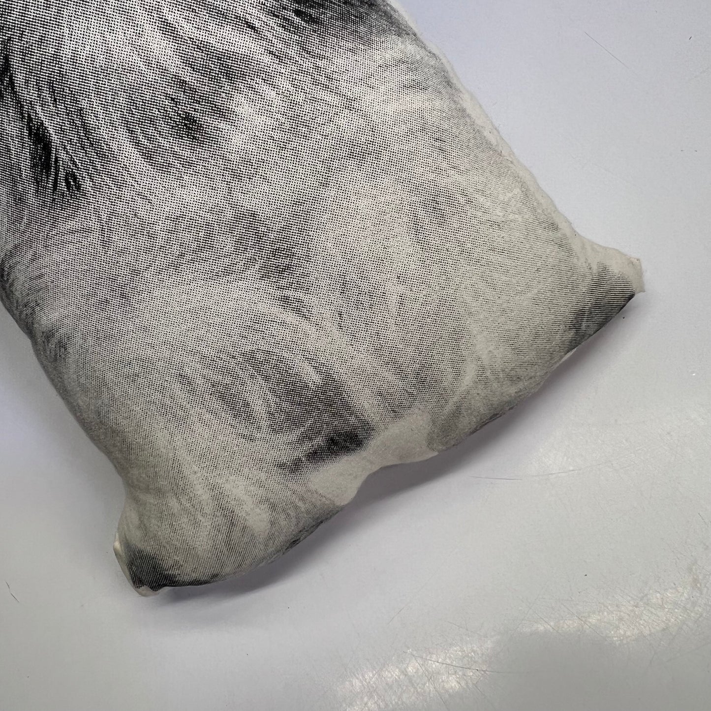 BRODERPRESS Hand Silkscreened Contoured Yorkshire Terrier Pillow 16"x10" B&W