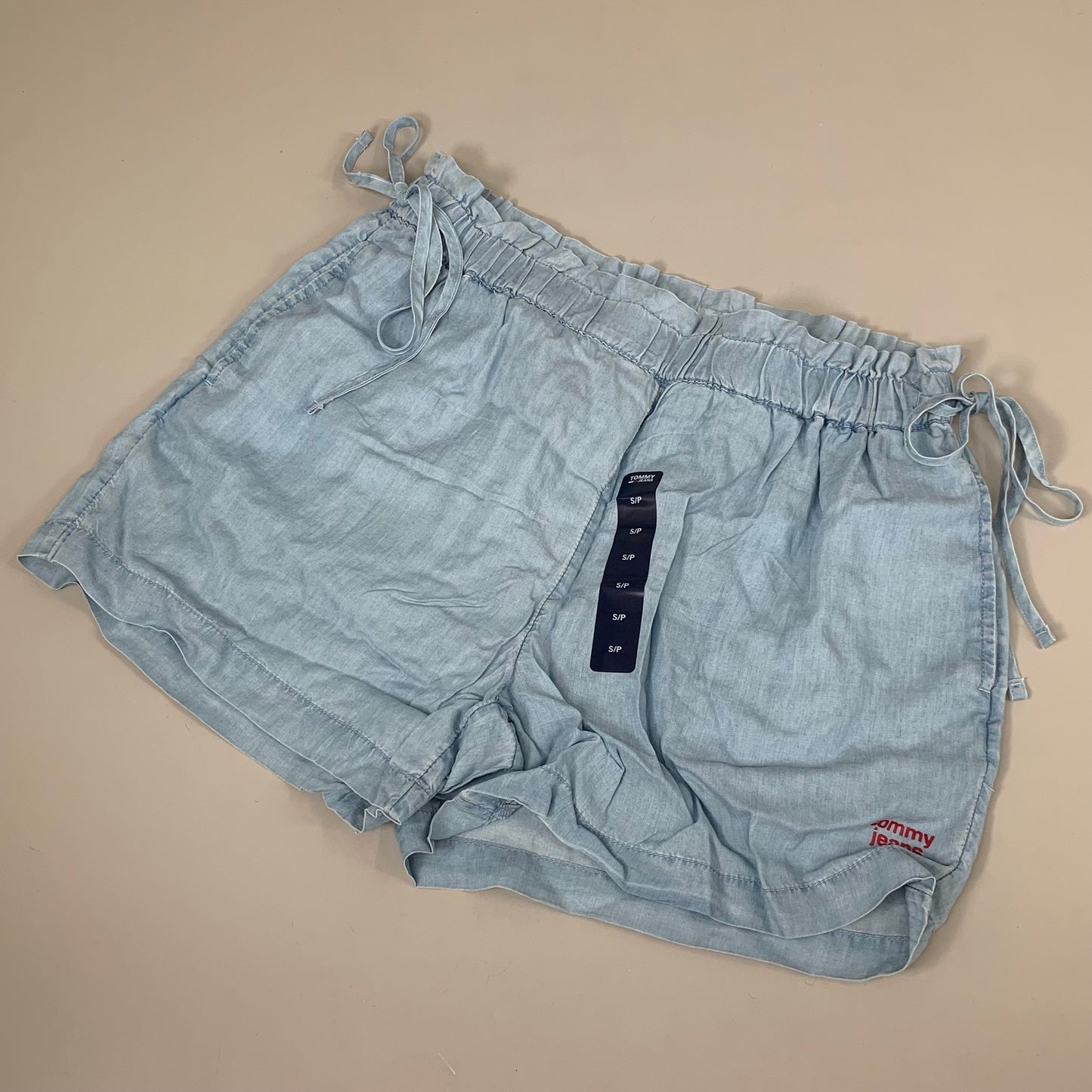 TOMMY HILFIGER JEANS Lyocell Shorts Side Ties Blue Women's SZ S/P