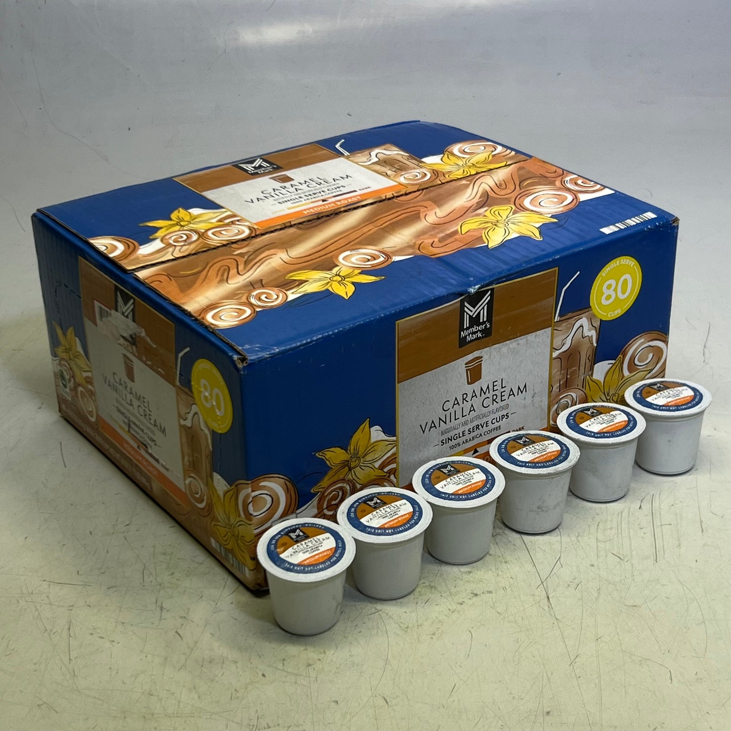 MEMBER'S MARK (80 PACK) Medium Roast Coffee Pods, Caramel Vanilla Cream 0.35 oz. BB 03/26