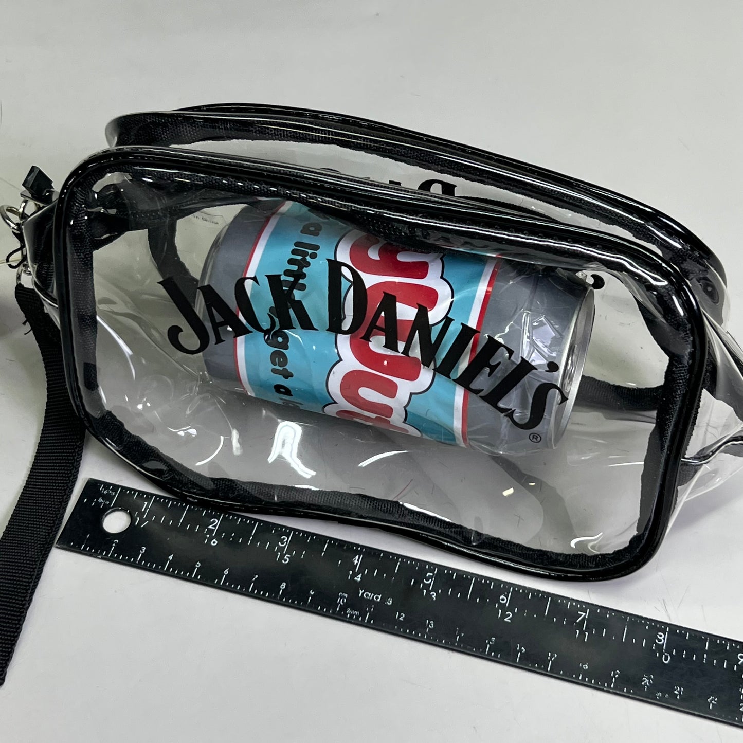 ZA@ JACK DANIEL'S (30 PACK) Tailgate Clear Zipper Travel Purse Bag Sz 7.5"L X 5"H X 3.5"W (New) C