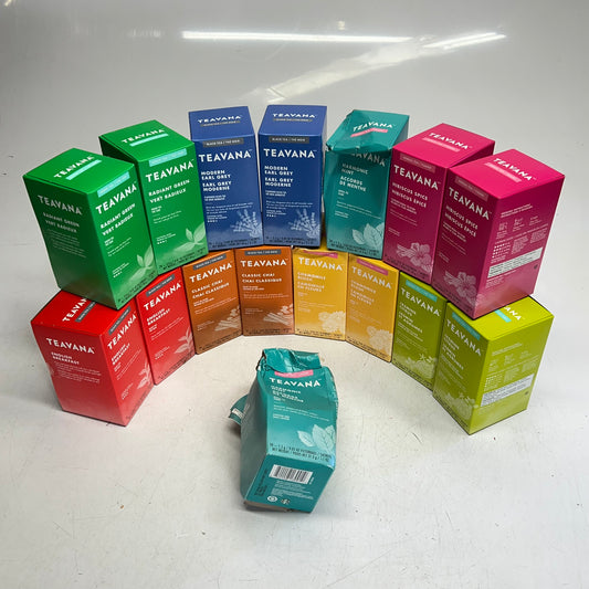 ZA@ STARBUCKS Teavana (16 PACK) 8 Kinds of Assorted Black & Herbal Teas (24 -1.3g bags per Box) BB 03/27 (Damaged)