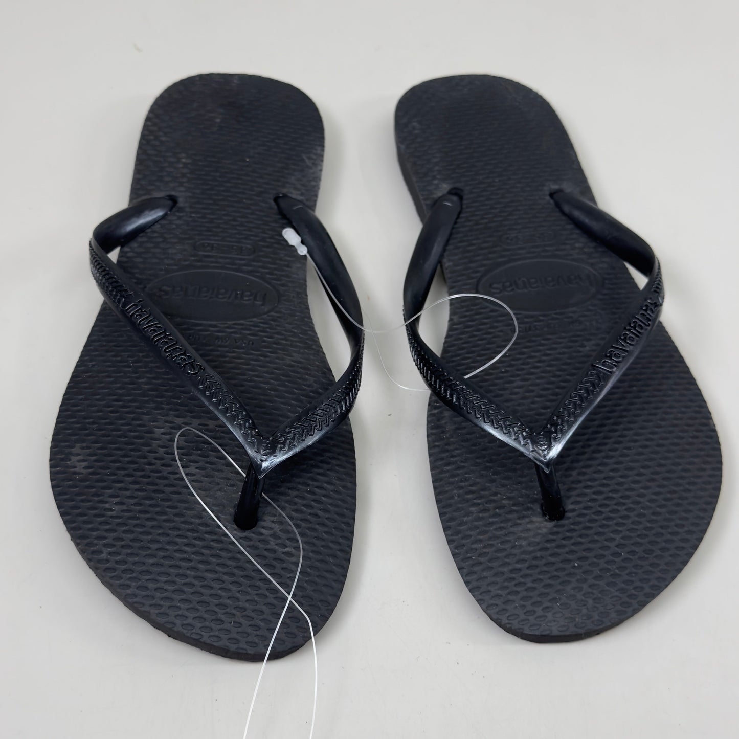 ZA@ HAVAIANAS High Quality Rubber Slim Flip Flops Non-Slip Women's 6 Black 400030 G