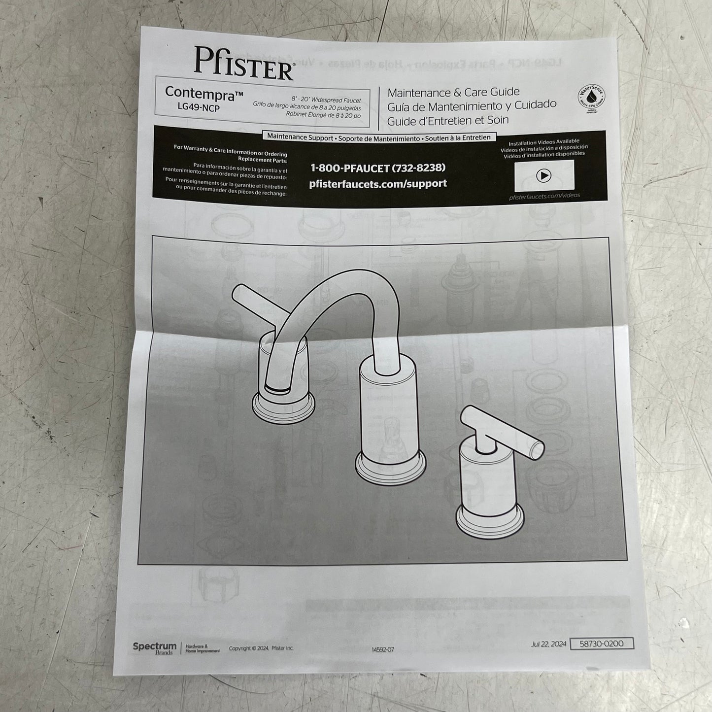 PFISTER 8" Widespread Lavatory Faucet with Pop-Up LG49-NCPC
