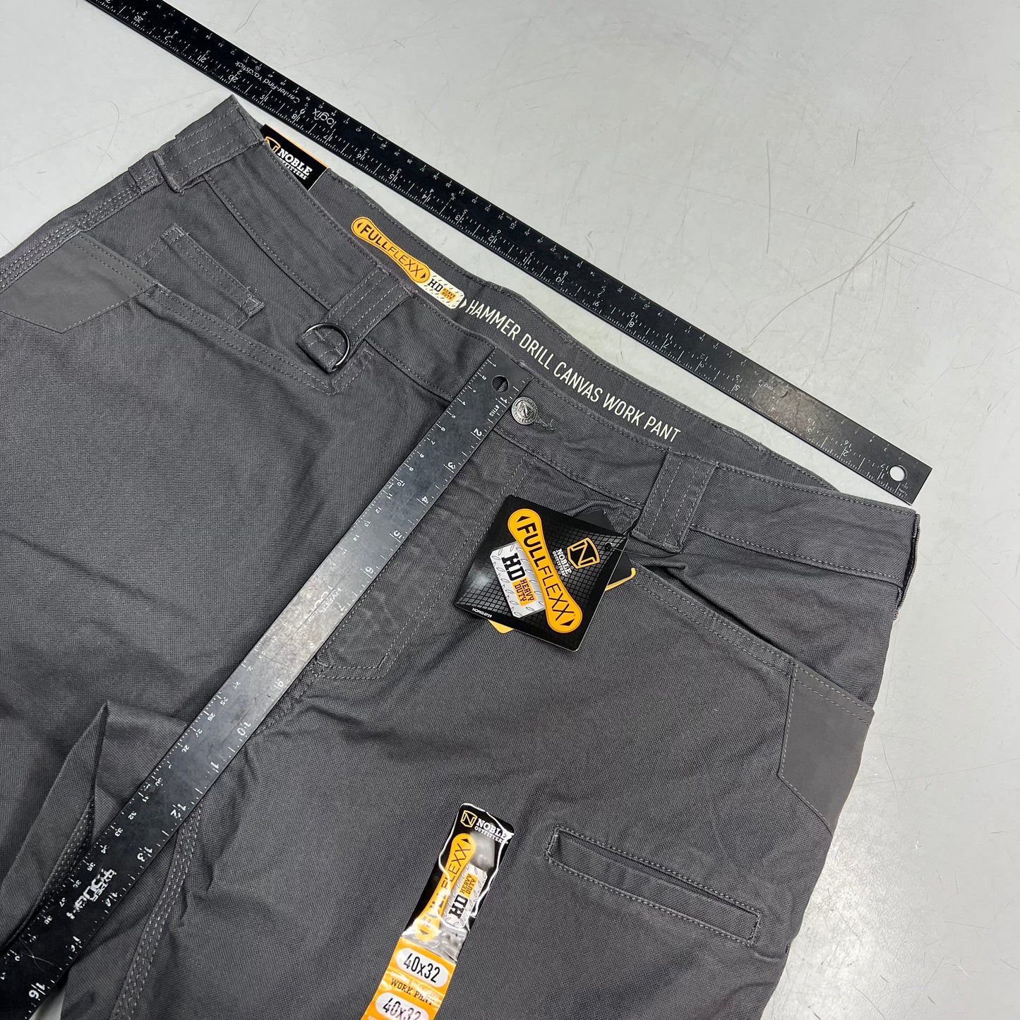 NOBLE OUTFITTERS Full Flex HD Hammer Canvas Work Pant Men's Sz 40x32 Wolf Grey