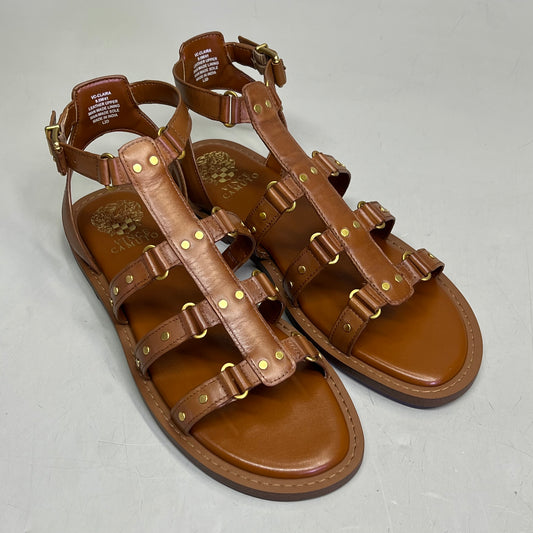 VINCE CAMUTO Leather Studded Gladiator Sandals Women's Sz 9.5M Caramelo VC-Claira