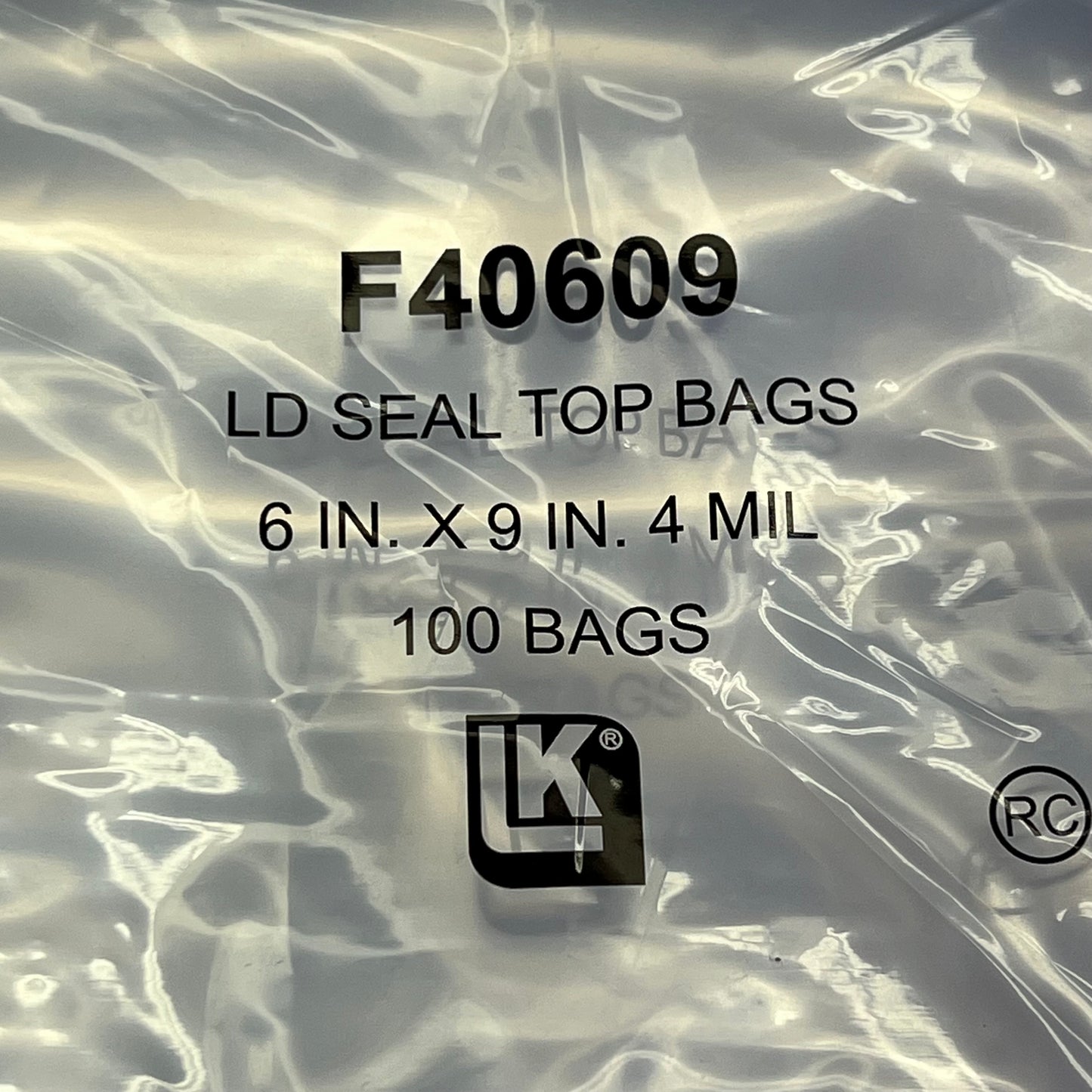 ELKAY PLASTICS (1000) LD Poly Seal-Top Bags 4.0mil. 6 in.x 9 in. F40609