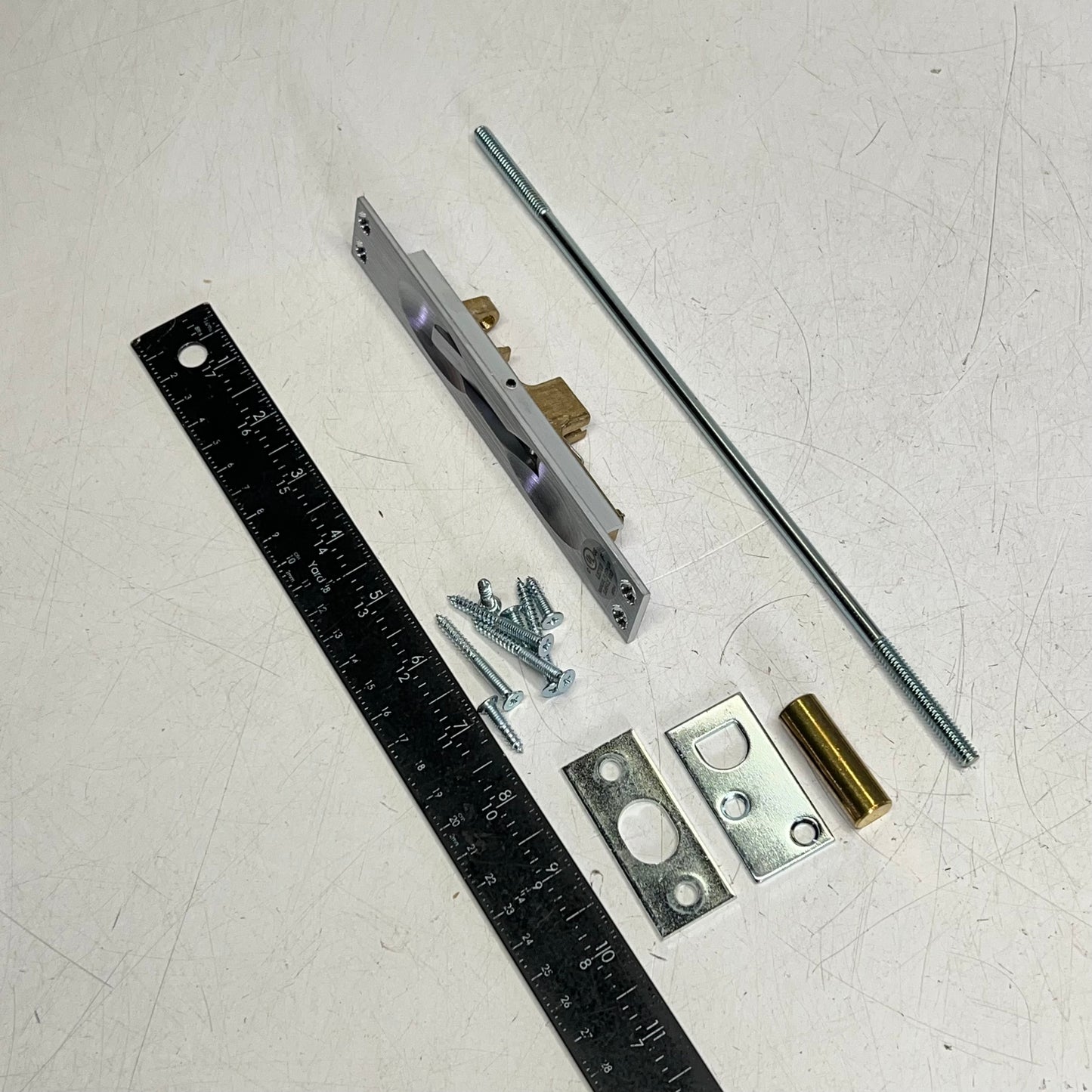 ROCKWOOD Lever Extension Flush Bolt Hardware Satin Chrome Plated Brass 555-626