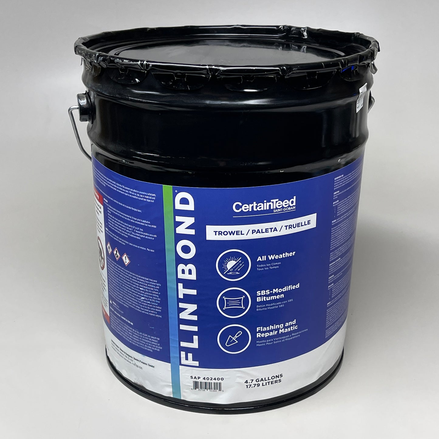 CERTAINTEED Flintbond All Weather SBS-Modified Bitumen Flashing Mastic 4.7 Gal (New)