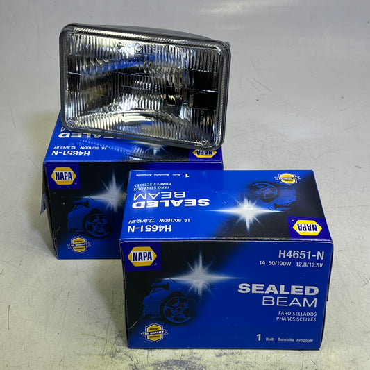 NAPA (2 PACK) OE Quality Sealed Beam C-6 Filament 50/100W 12.8V Clear H4651-N