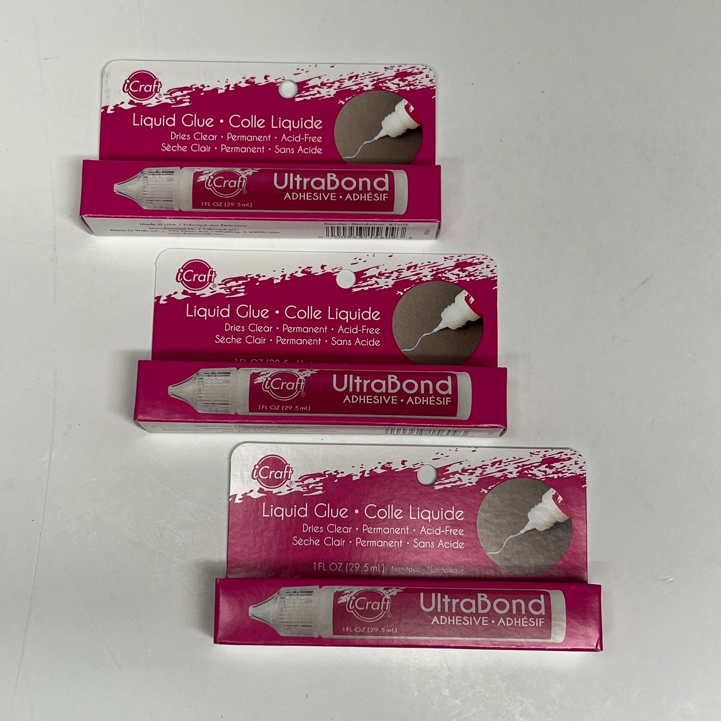 ZA@ ICRAFT (3 PACK) All Purpose Ultra Glue Permanent Acid Free 1 Fl Oz Clear 5609