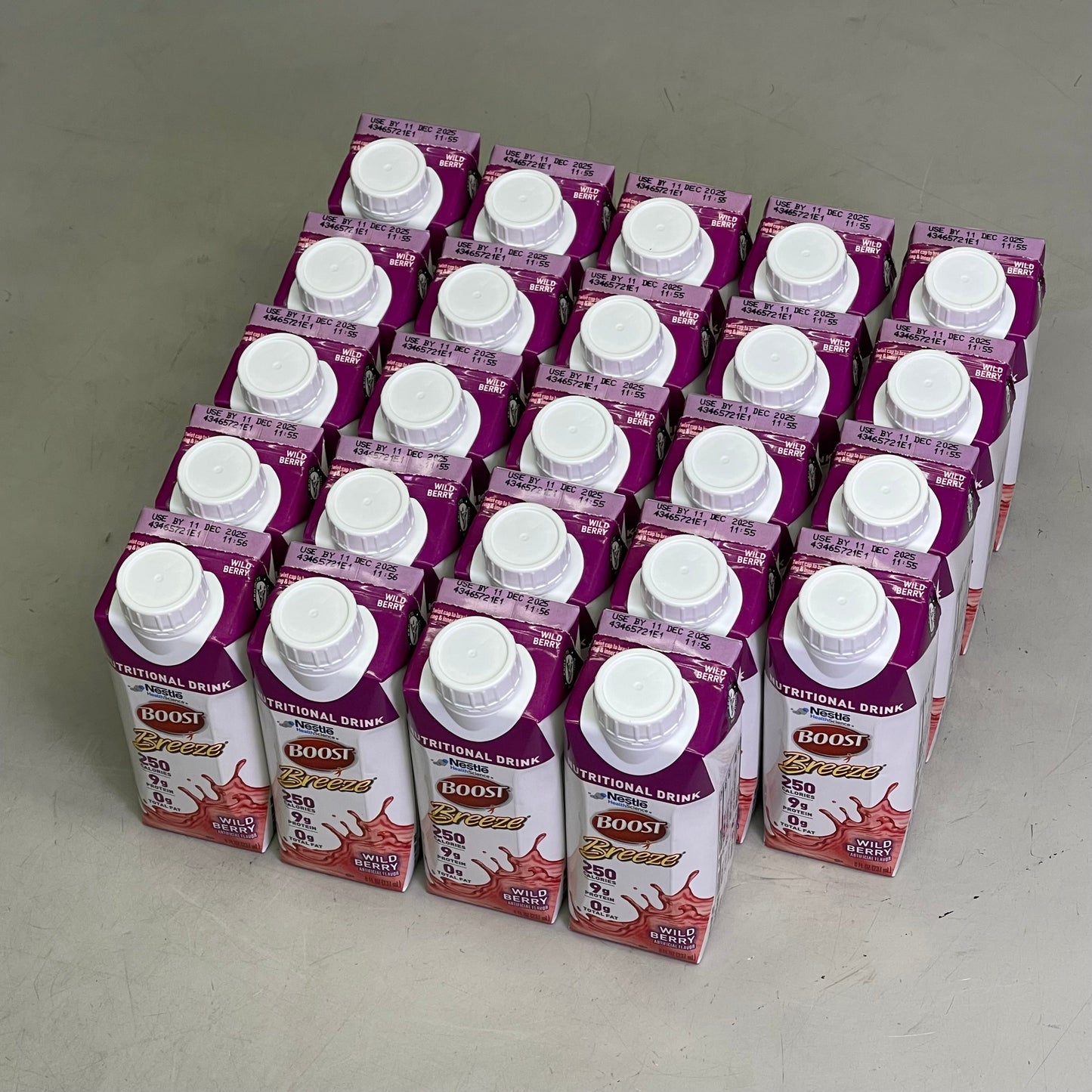 ZA@ NESTLE (24 Pack) Boost Breeze Wild Berry Flavor 8 fl oz BB 12/25 A