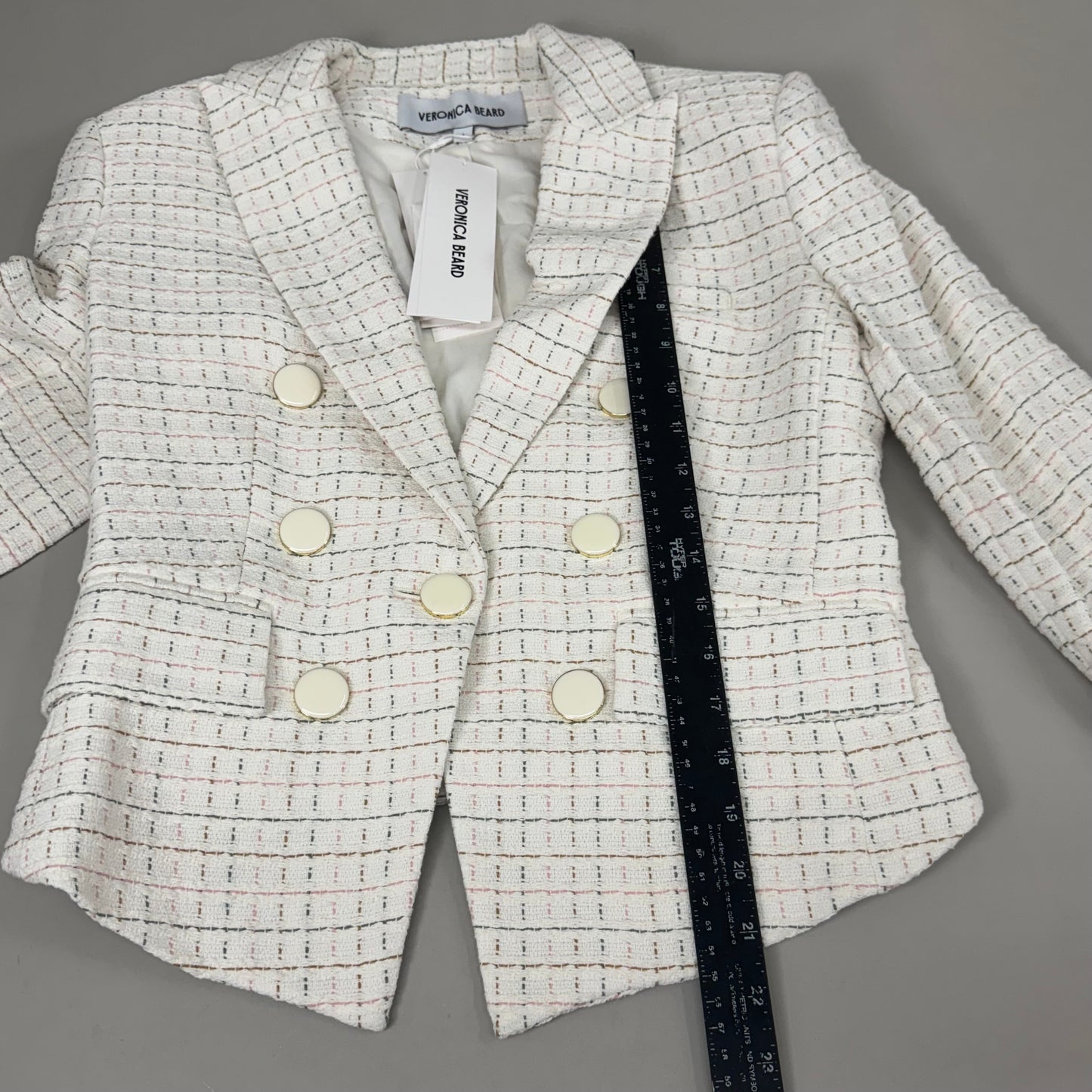 VERONICA BEARD Women's Diego Dickey Jacket Sz-4 Ivory/Multi 2406TW651509