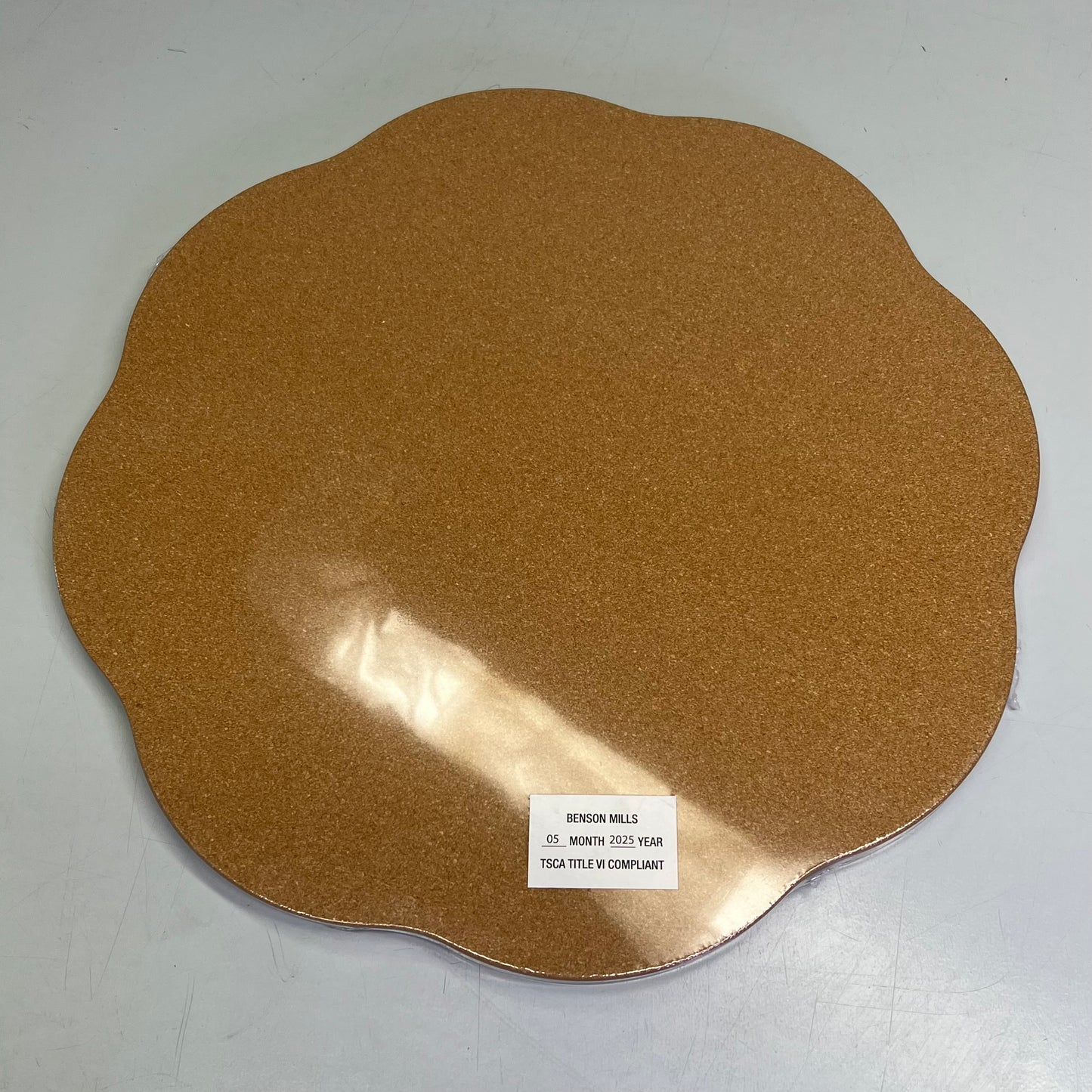 ZA@ BENSON MILLS (SET OF 4) Holly Wreath Scalloped Cork Backed  15" Red/White/Green