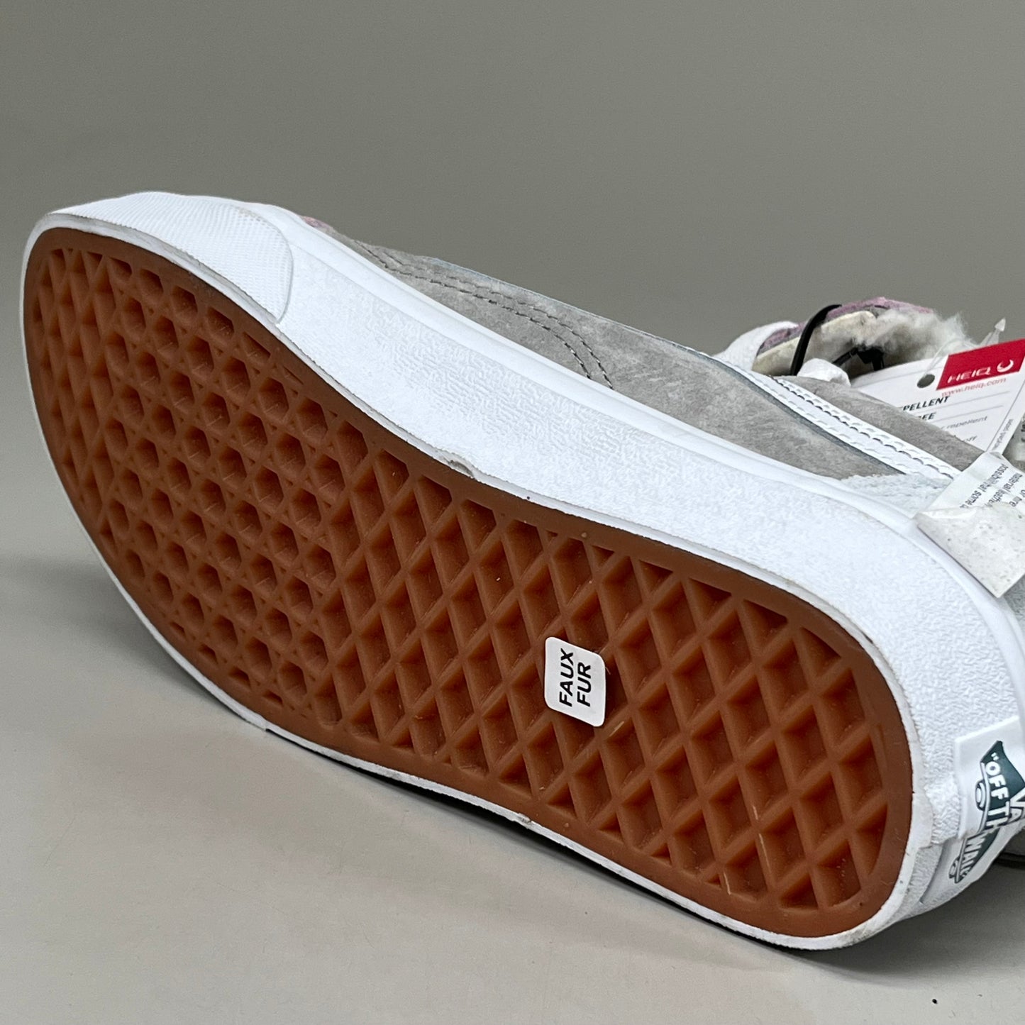 VANS Old Skool Leather & Pig Suede Sherpa Sneakers Womens 5.5 Mens 4.0 Pink Grey