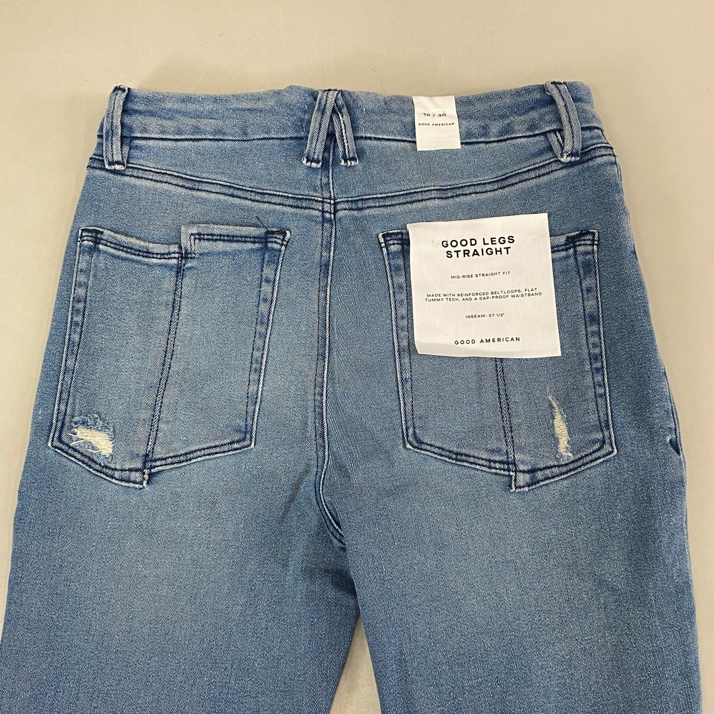 GOOD AMERICAN Good Legs Straight Split Pockets Women's Sz 10 Blue449 GSBP941CET