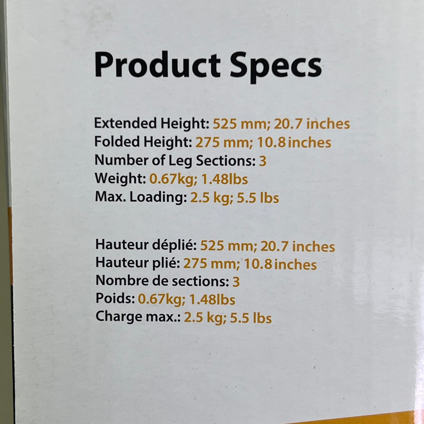 VANGUARD Compact Table Top Tripod W/ 2-Way Pan Head & Anti-slip Feet ESPOD CX 1