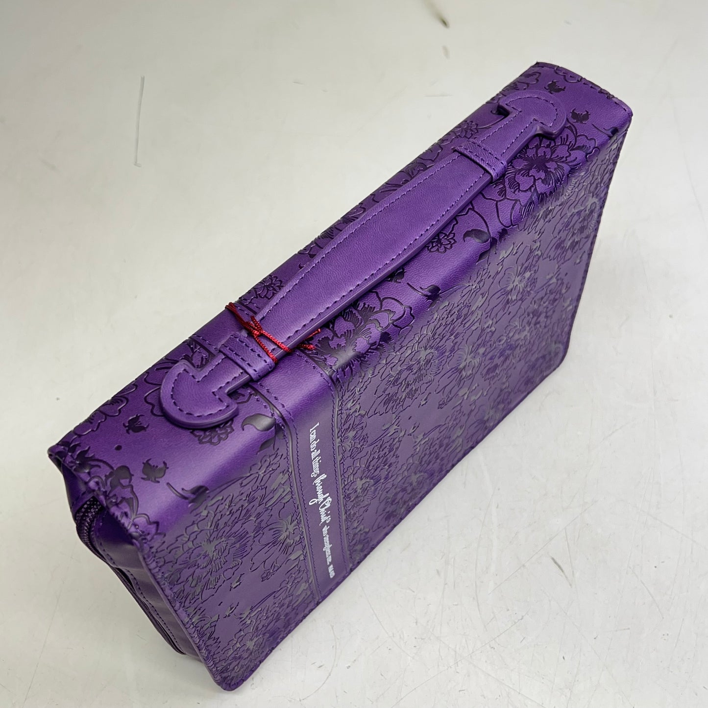 CHRISTIAN ART GIFTS Philippians 4:13 Faux Leather Bible Cover  7"x10" Purple