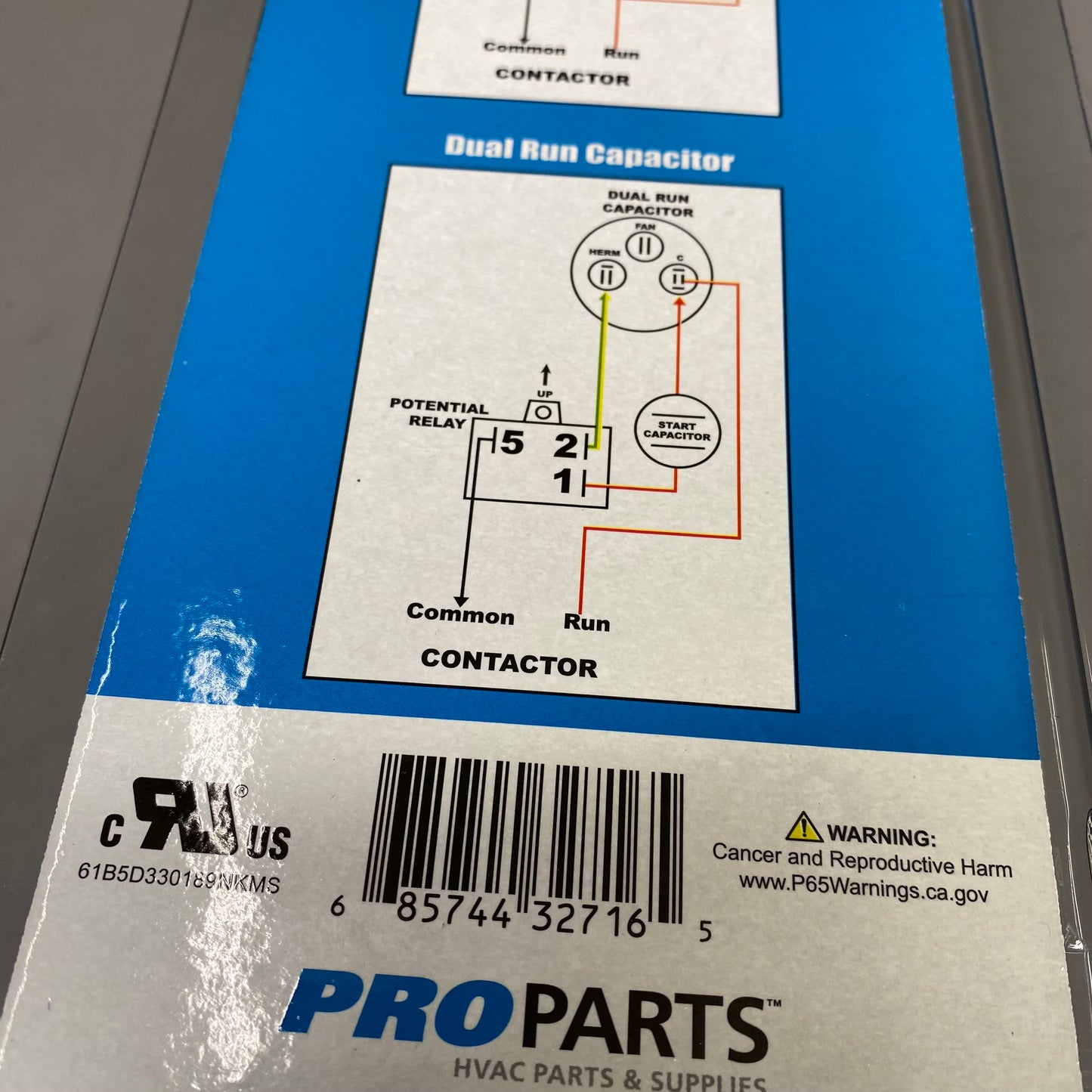 PROPARTS Potential Relay & Start Capacitor 3-Wire Hard Start Kit 50/60Hz Black PPCS2