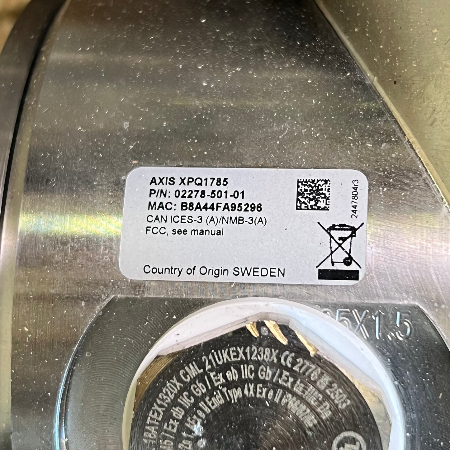 AXIS Globally Certified Explosion-Protected Positioning Network Camera XPQ1785 02278-501-01 (Pre-Owned)