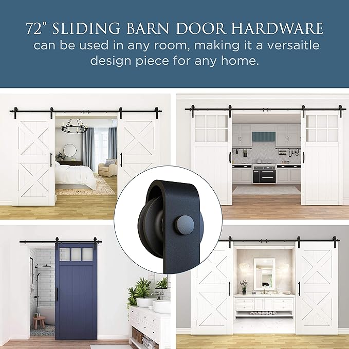 NATIONAL HARDWARE Classic Interior Sliding Barn Door Kit 72-Inches Matte Black N700-003