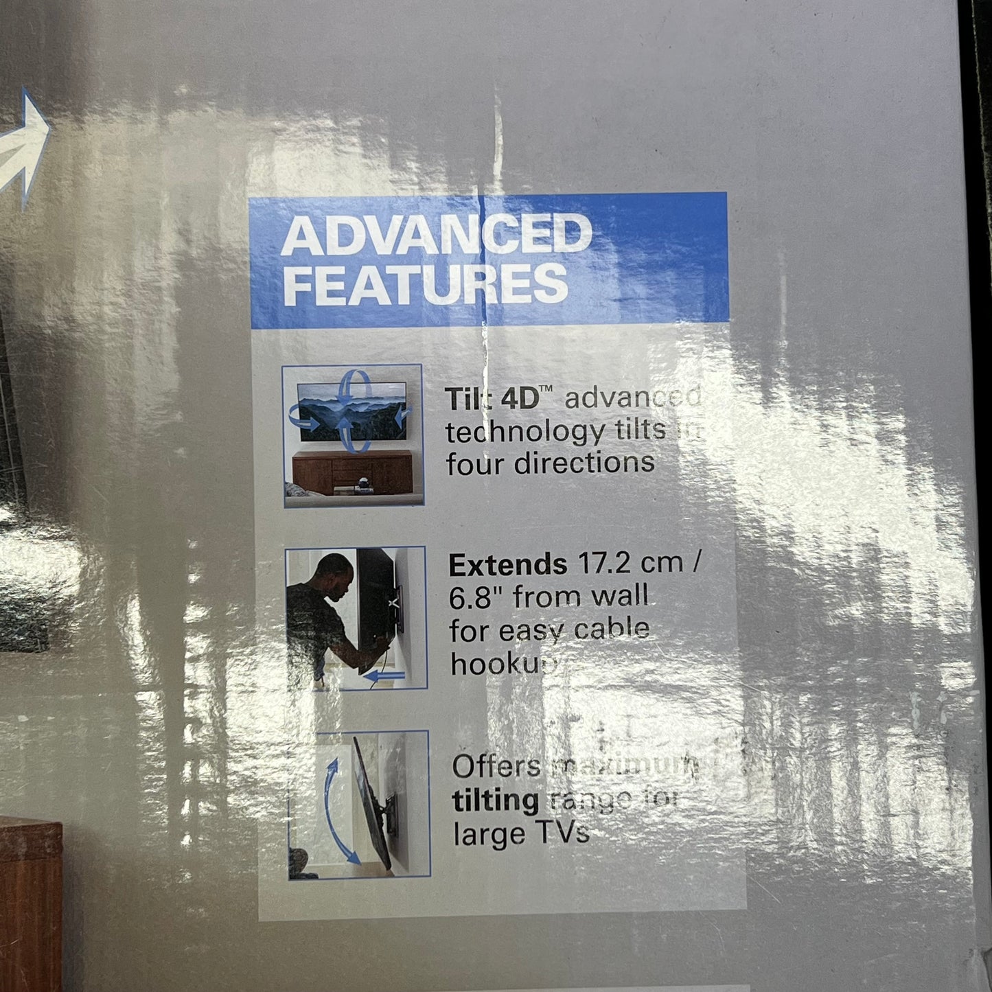 SANUS Advanced Tilt 4D TV Mount Extends 6.8" 42"-90" Up To 150lbs VLT7-B2