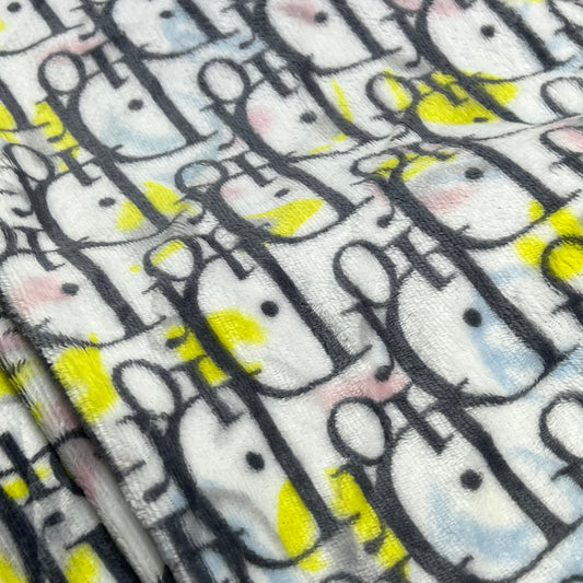 ZA@ LOVE HOME 100% Polyester Dior Logo Pattern Soft Blanket (NOT AUTHENTIC DIOR) Queen Sz Throw Pastels