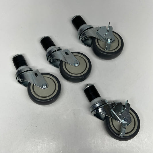 KUTLER (SET OF 4) Commercial Kitchen Prep Table Caster Wheels Grey/Silver KT-4W