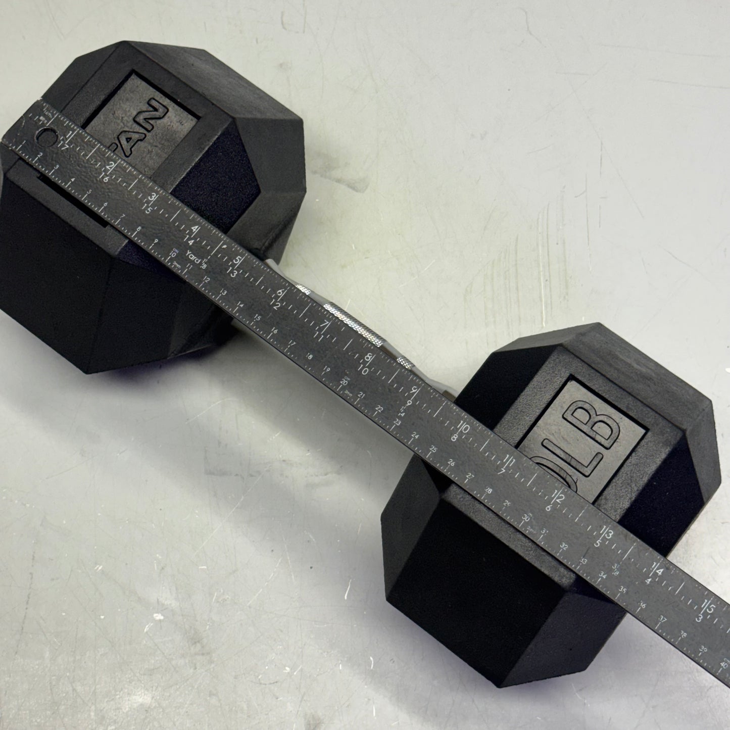 TITAN FITNESS (2 PACK) Black Rubber Coated Hex Dumbbell Single 50lb HEXDBB_50