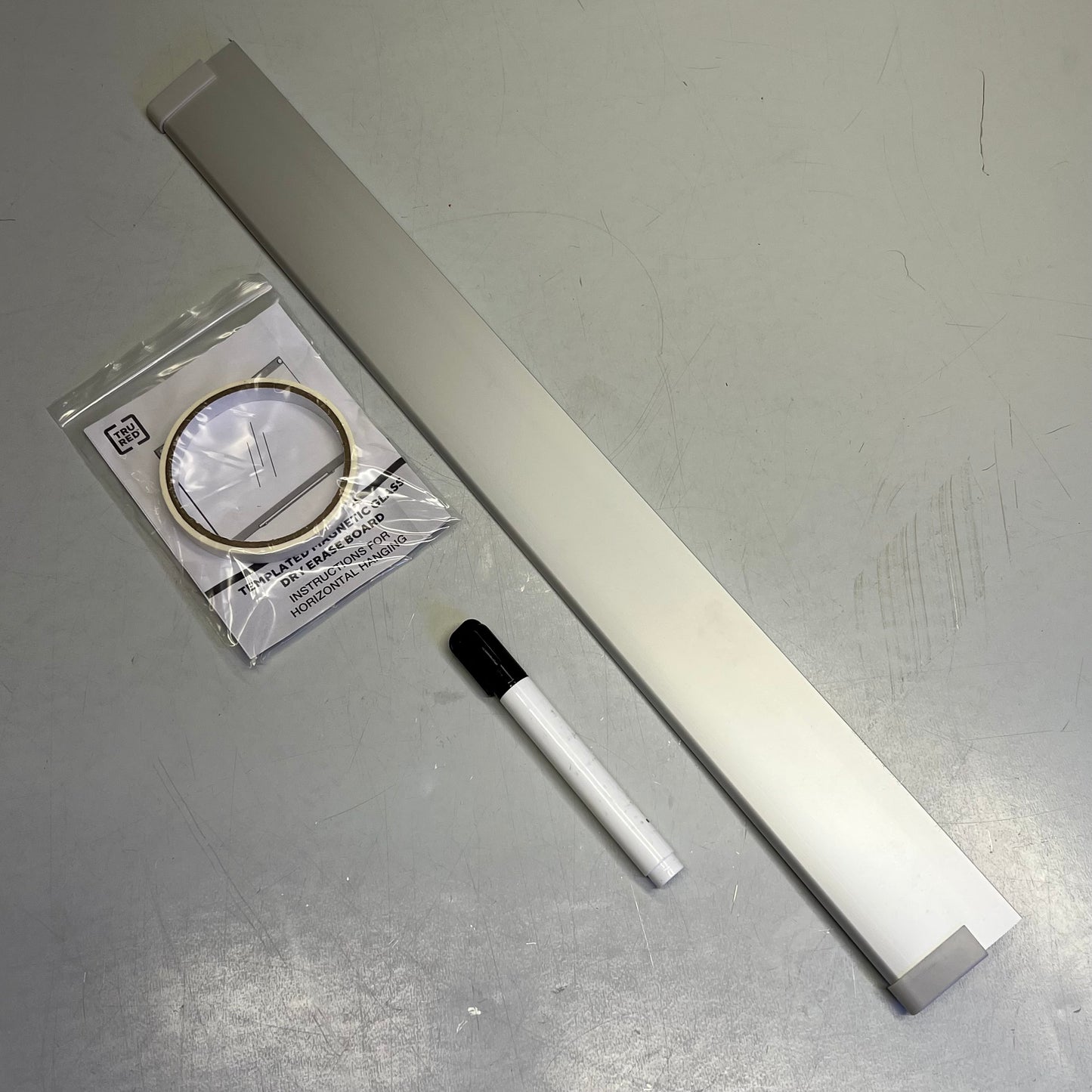 TRU RED Glass Templated Magnetic Glass Dry-Erase Whiteboard 3'x2' White TR62139