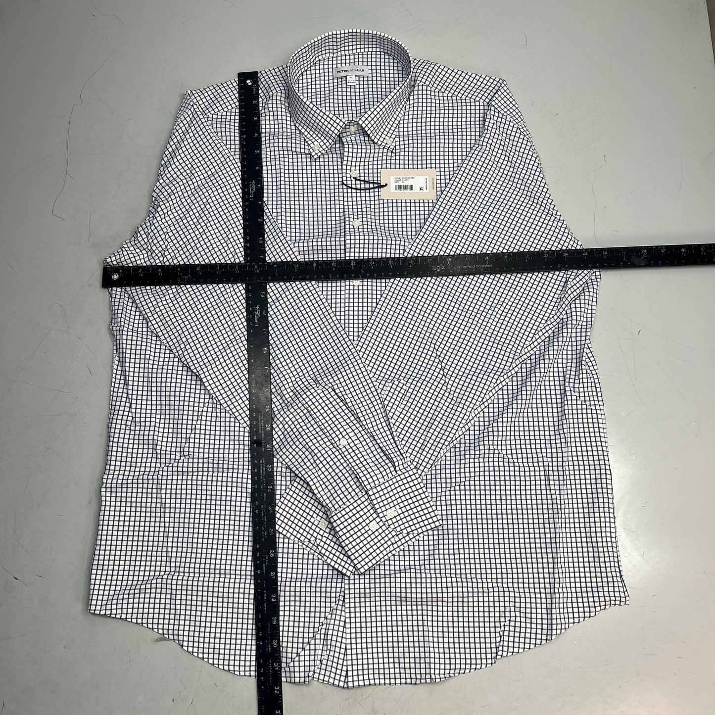 PETER MILLER Hanford Performance Twill Sport Shirt Men's Sz XL Classic Navy