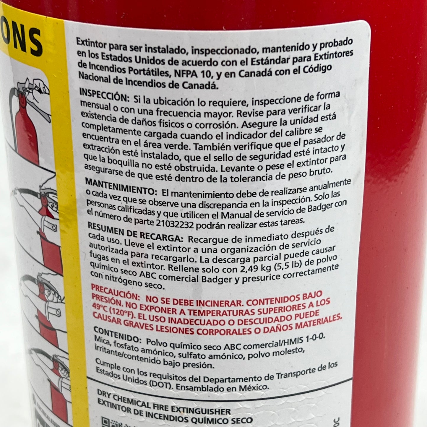 BADGER FIRE PROTECTION Dry Chemical Portable Advance Fire Extinguisher  21007866