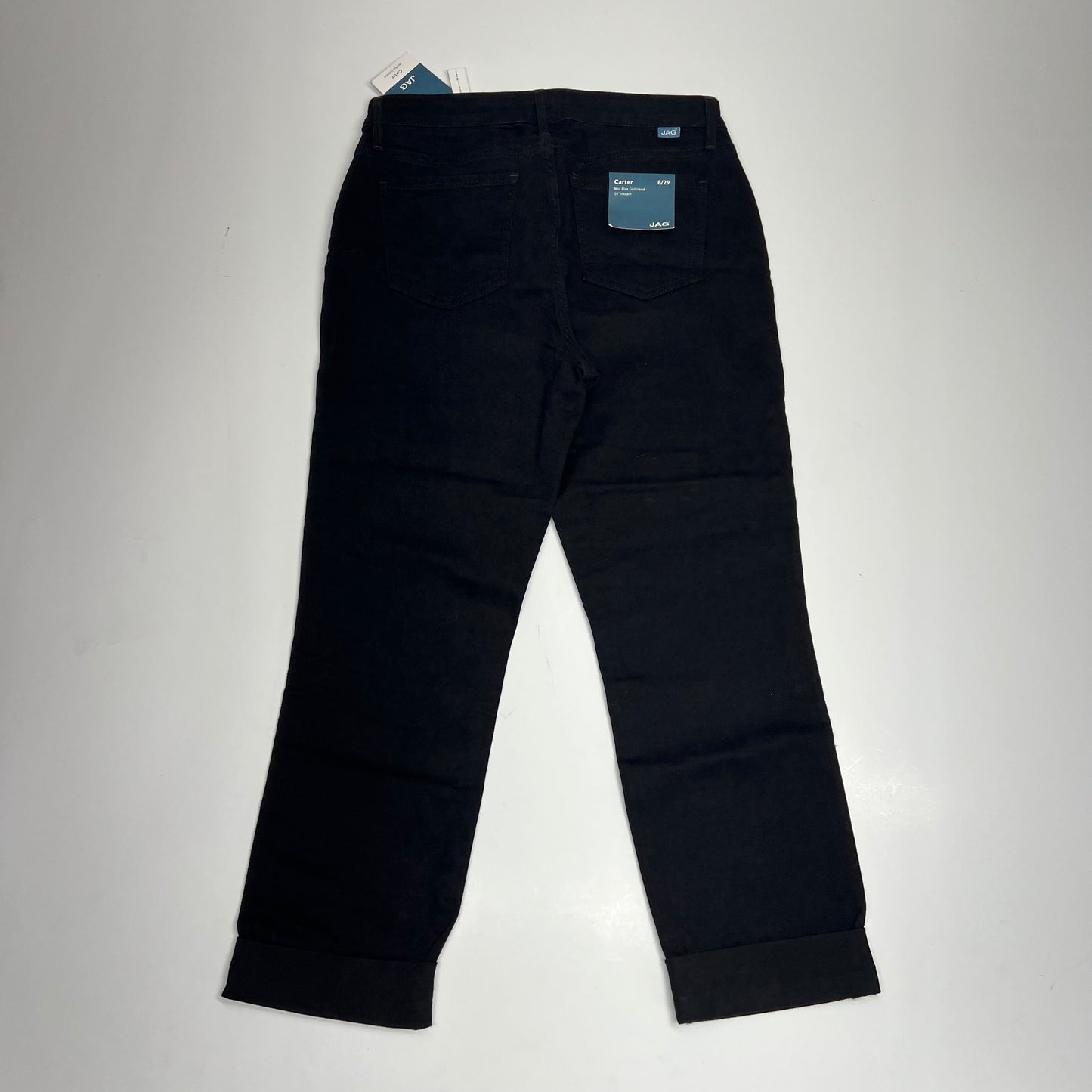 JAG Carter Mid Rise Girlfriend Pant Women's Sz 8 Black Void J2467459BKVD
