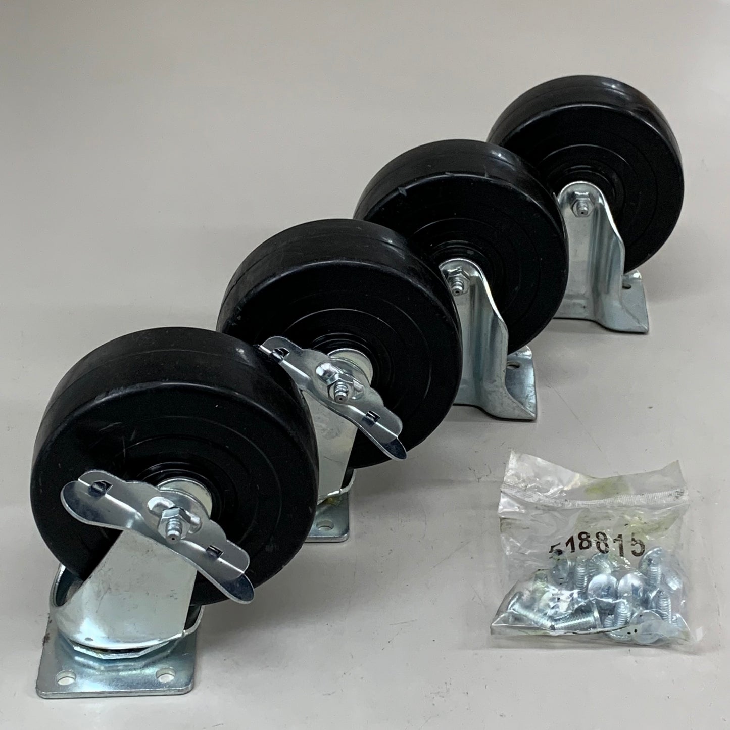 COLSON (4 Pack) Stainless Steel Caster Swivel Wheel W/ Brake 6" H-7445SWB