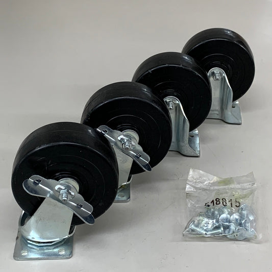 COLSON (4 Pack) Stainless Steel Caster Swivel Wheel W/ Brake 6" H-7445SWB
