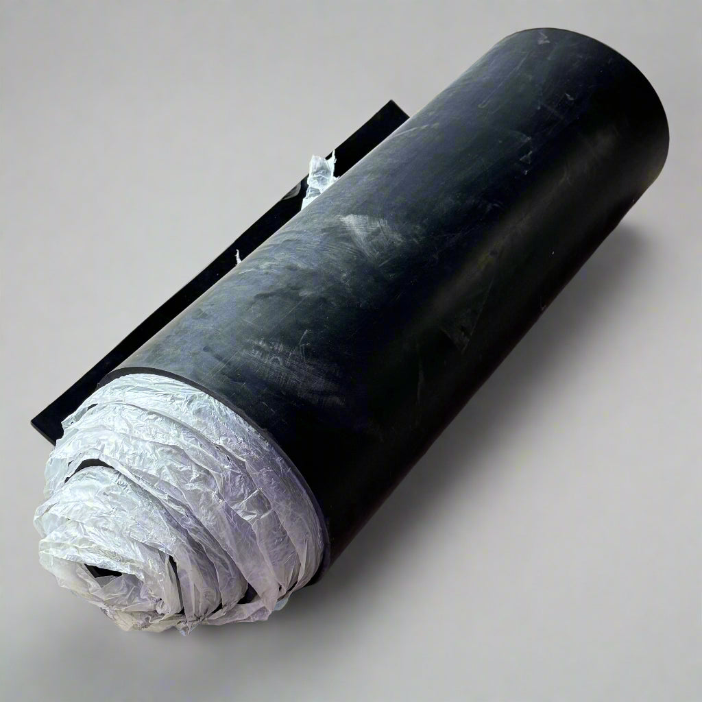 Economy Grade Neoprene Rubber Roll 60A Durometer 3/8" Thick x 36" Wide x 25 ft Long Black