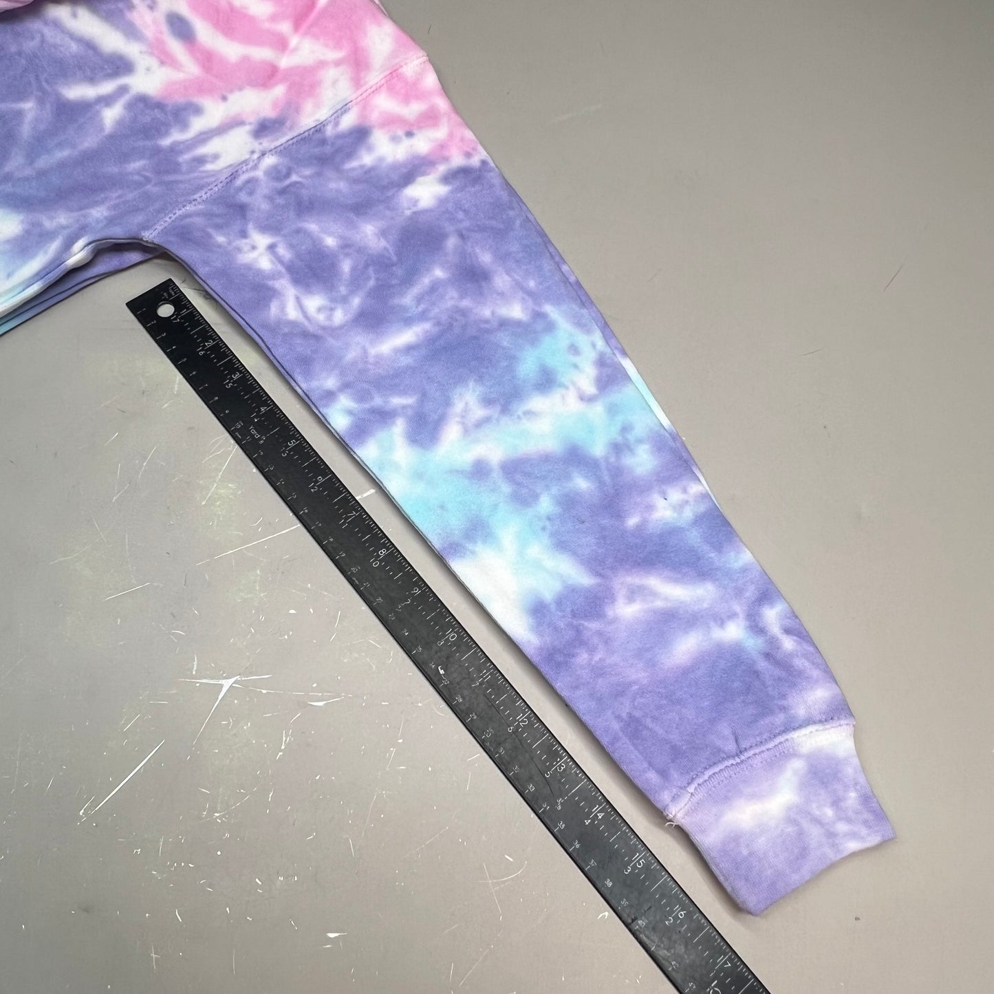 COLORTONE Sweat Shirt Crop Top Tie Dye Hoodie Women's Sz M Cotton Candy 8333