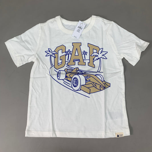 GAP Kids Graphic Tee Shirt Cars Off White Sz 5yr 42-45" 5000