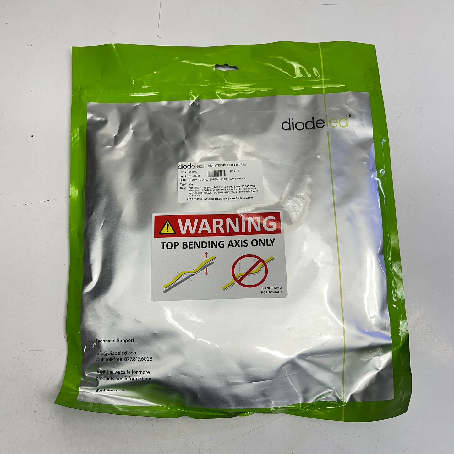 DIODLED Alphatech X Diffused Led Strip Light 24V 215 Lumens 3000K 10' ET3-80451