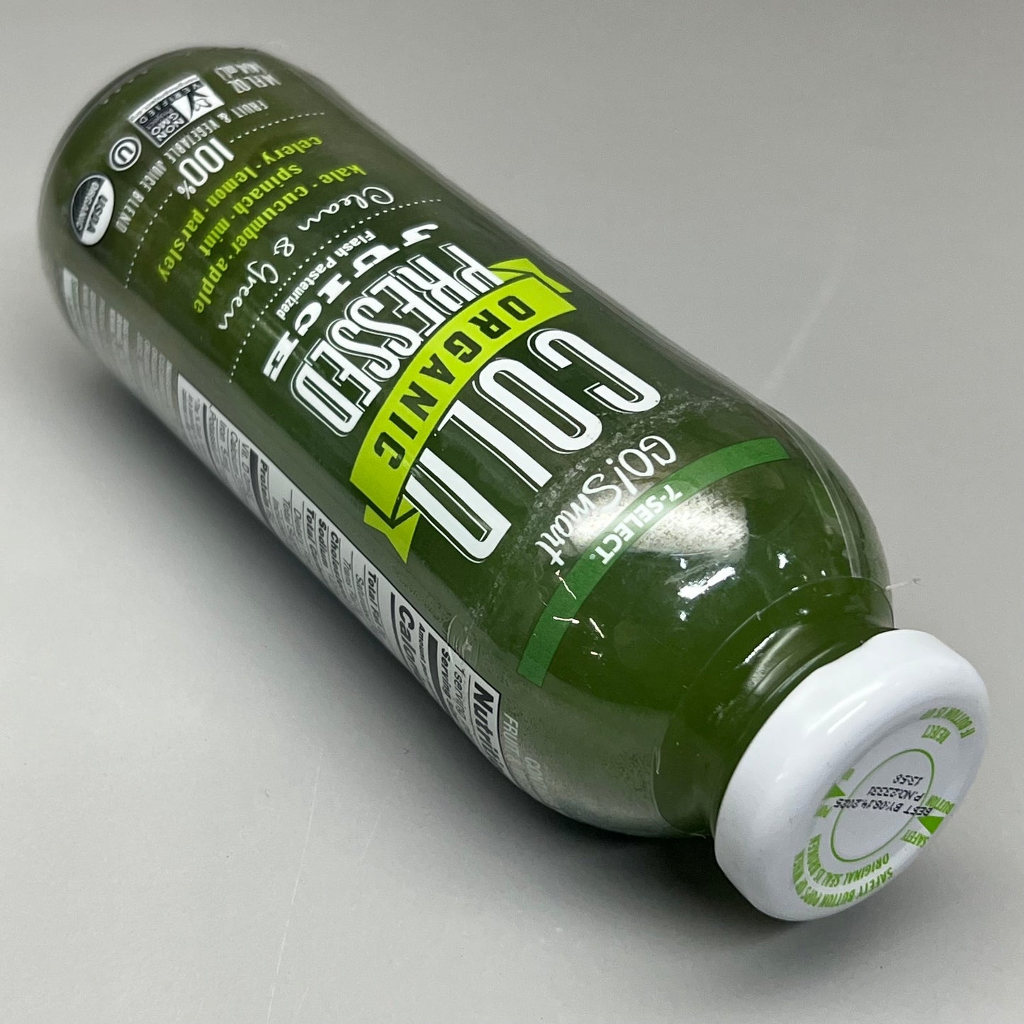 ZA@ COLD ORGANIC PRESSED JUICE Clean & Green 14 oz - 20 Pack BB 08/14/25 F