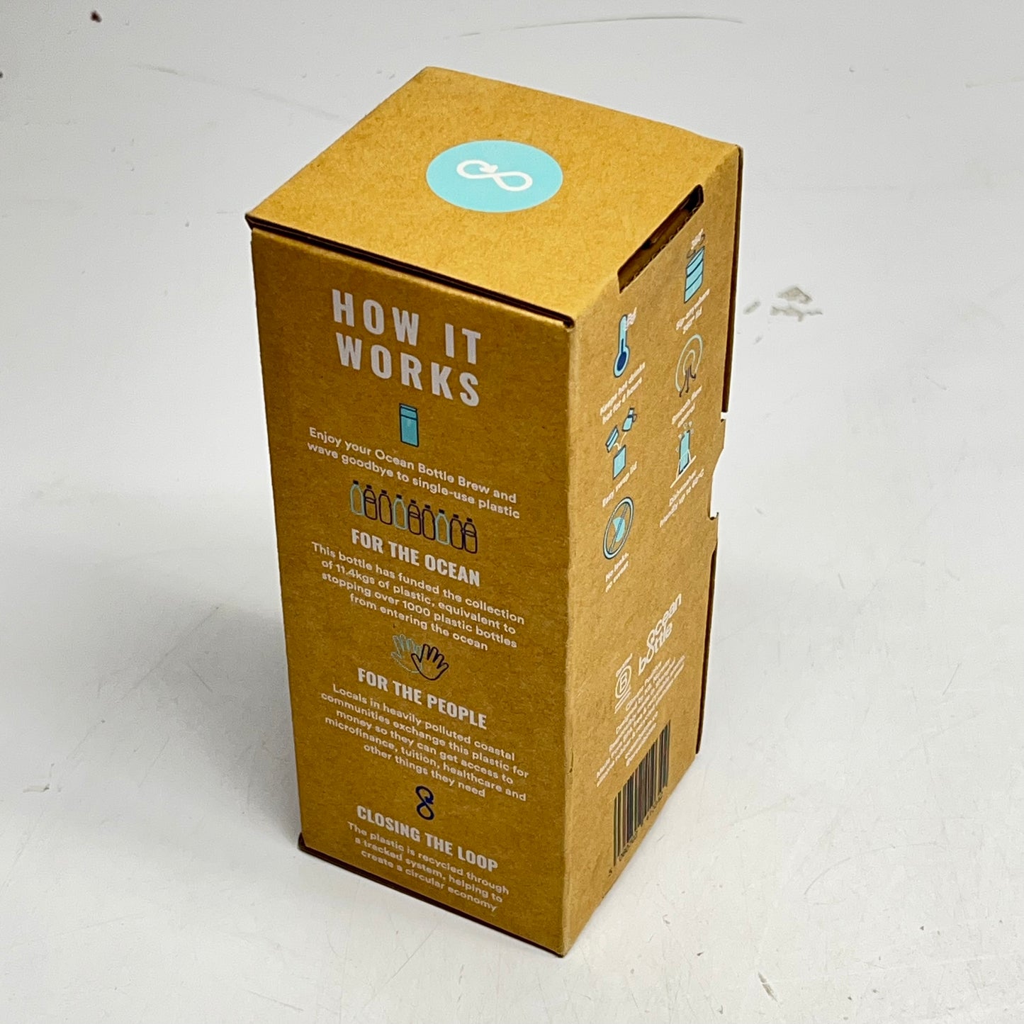 ZA@ OCEAN BOTTLE  Insulated Brew Flask W/ Company Logo Engraved  350 ml - 12 oz Sky Blue